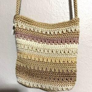 The Sak Gold and Cream Crossbody Bag with Boho Style
